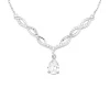 Prouds Necklaces>Silver Pear Cz On Cz Twist Necklet In White