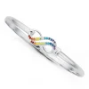 Prouds Bangles>Silver Rainbow Cz Infinity Bangle In Multi-Colour