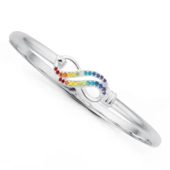 Prouds Bangles>Silver Rainbow Cz Infinity Bangle In Multi-Colour