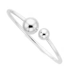 Prouds Bangles>Silver Small & Large Ball Bangle