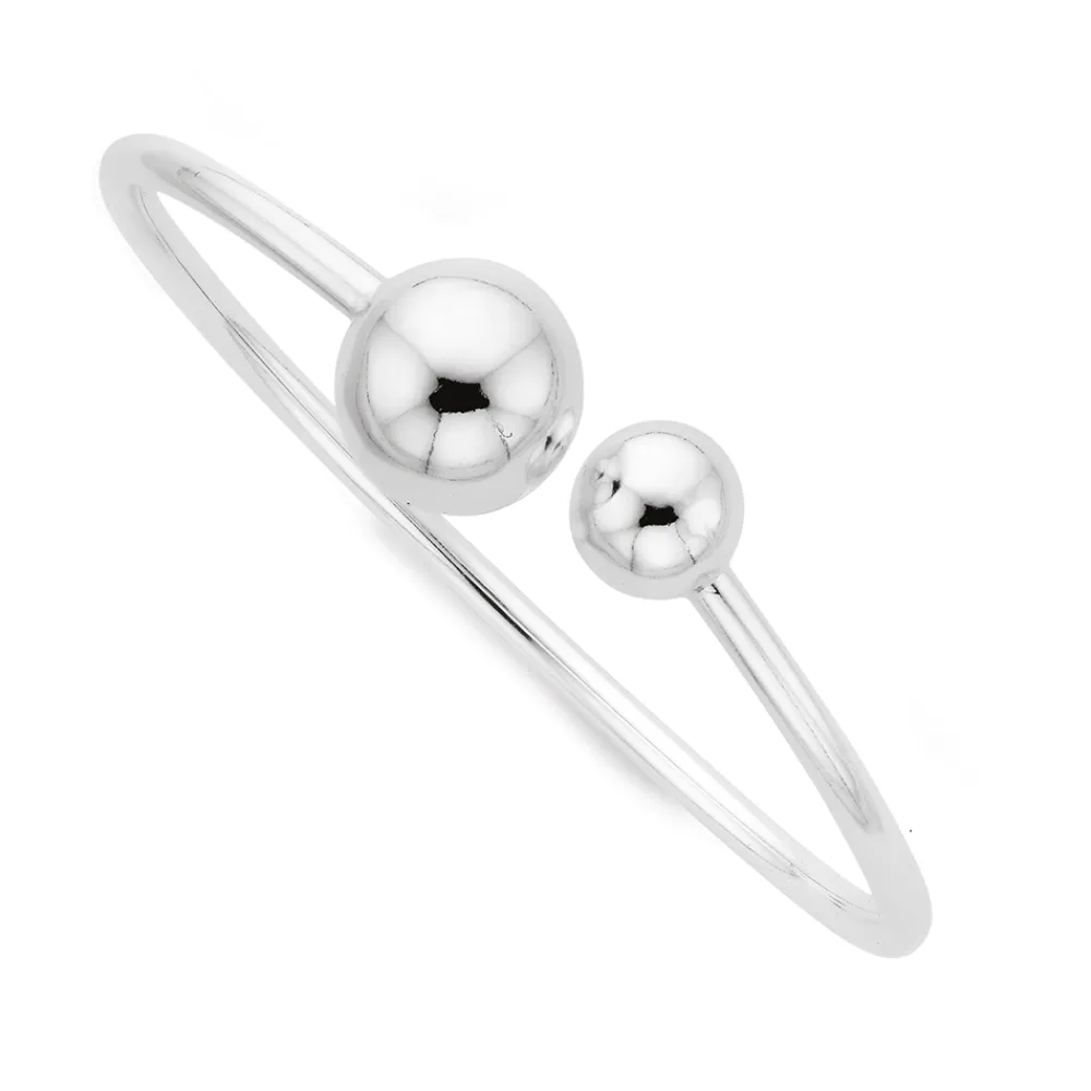Prouds Bangles>Silver Small & Large Ball Bangle
