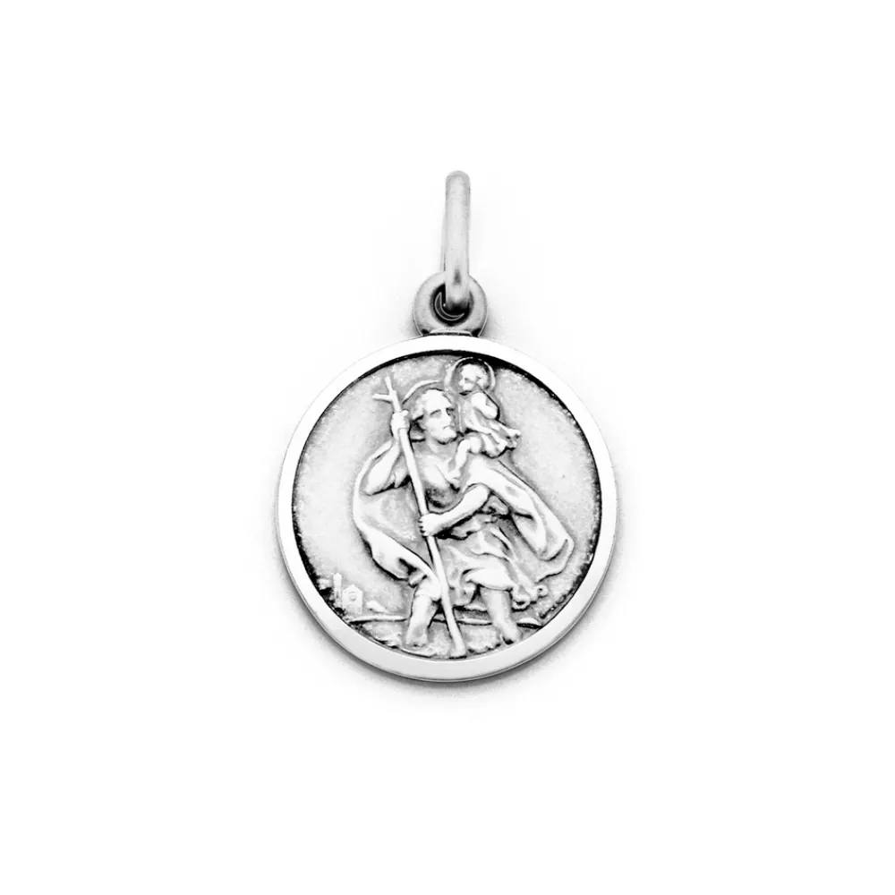 Prouds Charms>Silver St Christopher Medal