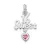 Prouds Charms>Silver Sweet 16 With Pink Cz Heart Charm In Pink