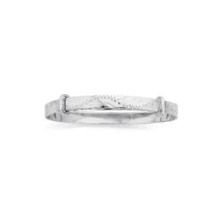 Prouds Bangles>Silver 4X45Mm Engraved Child Expander Bangle