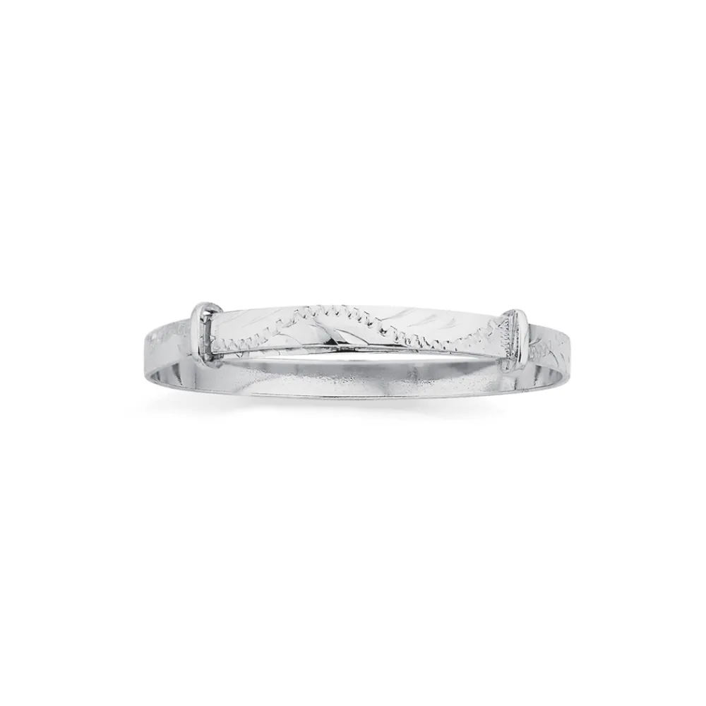 Prouds Bangles>Silver 4X45Mm Engraved Child Expander Bangle