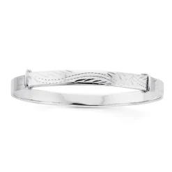 Prouds Bangles>Silver 4X40Mm Engraved Children's Expander Bangle