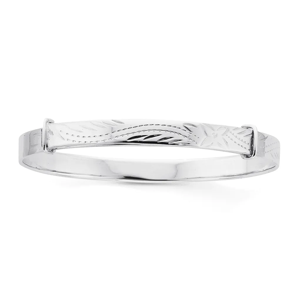 Prouds Bangles>Silver 4X40Mm Engraved Children's Expander Bangle