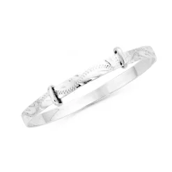 Prouds Bangles>Silver 5X45Mm Engraved Expander Child Bangle