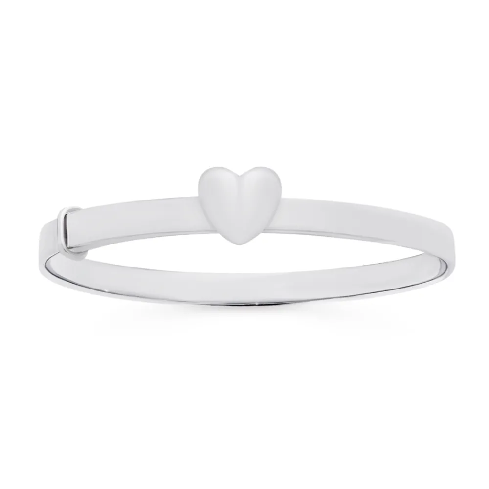 Prouds Bangles>Silver 4X40Mm Puff Heart Child Expander Bangle