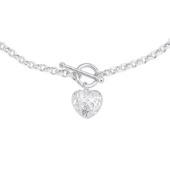 Prouds Necklaces>Silverheart Fob Necklet
