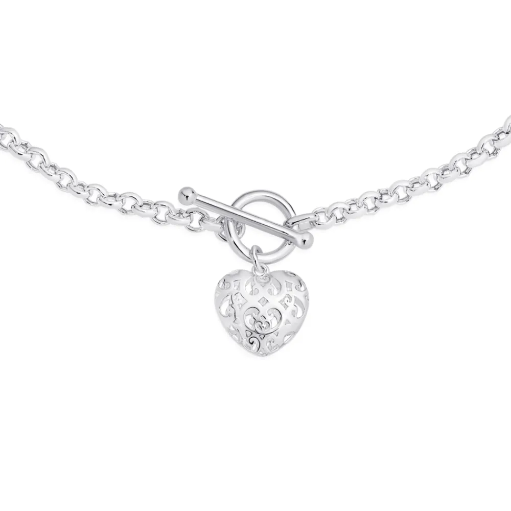 Prouds Necklaces>Silverheart Fob Necklet