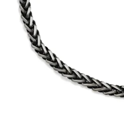 Prouds Necklaces>Stainless Steel 55Cm Black Large Wheat Chain