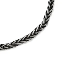 Prouds Necklaces>Stainless Steel 55Cm Black Large Wheat Chain