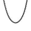 Prouds Necklaces>Stainless Steel 55Cm Black Edge Large Rounded Box Chain