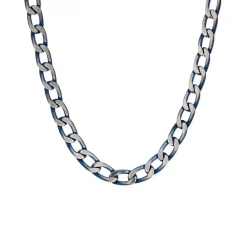 Prouds Necklaces>Steel 60Cm Blue Plate Curb Chain