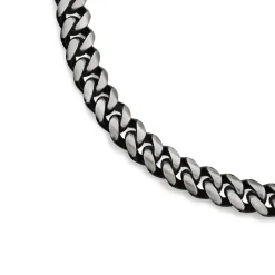 Prouds Necklaces>Steel 55Cm Oxidised Rounded Curb Chain