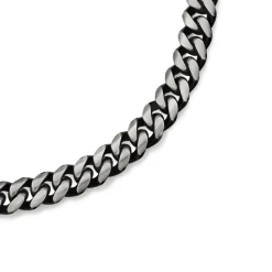 Prouds Necklaces>Steel 55Cm Oxidised Rounded Curb Chain