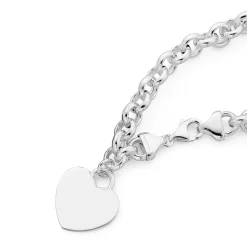 Prouds Bracelets>Sterling Silver Belcher Bracelet With Heart Charm