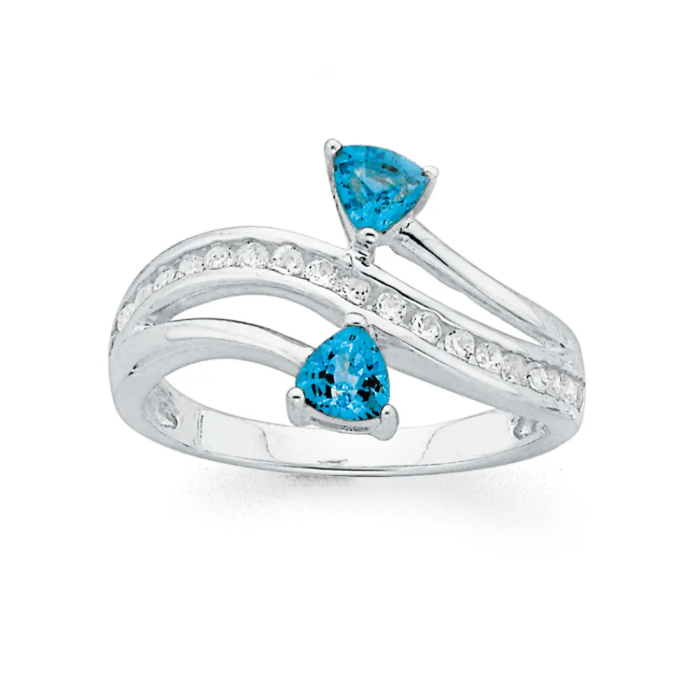 Prouds Rings>Sterling Silver Blue Topaz Dress Ring In Blue