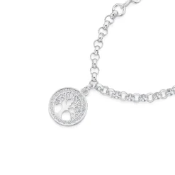 Prouds Bracelets>Sterling Silver Bracelet With Cz Tree Of Life Charm In White