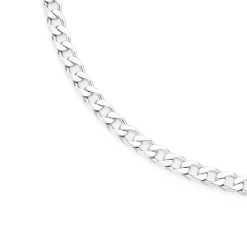 Prouds Necklaces>Sterling Silver 55Cm Diamond Cut Curb Chain