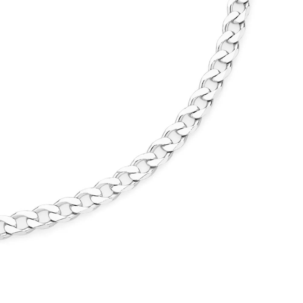 Prouds Necklaces>Sterling Silver 55Cm Diamond Cut Curb Chain