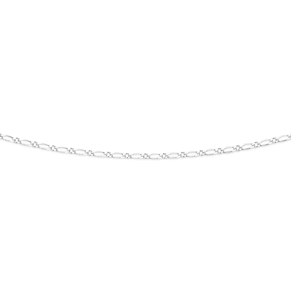 Prouds Necklaces>Sterling Silver 45Cm Fine 1+1 Figaro Chain