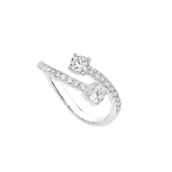 Prouds Rings>Sterling Silver Cubic Zirconia On Cubic Zirconia Crossover Band Ring "An Everyday Accessory" In White