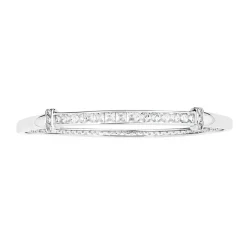Prouds Bangles>Sterling Silver Cubic Zirconia Bangle In White