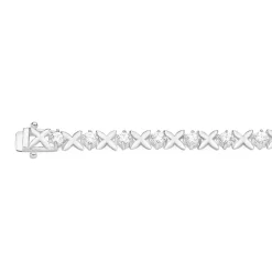 Prouds Bracelets>Sterling Silver Cubic Zirconia Kiss Bracelet In White
