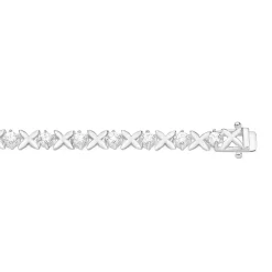 Prouds Bracelets>Sterling Silver Cubic Zirconia Kiss Bracelet In White
