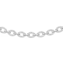 Prouds Bracelets>Sterling Silver Cubic Zirconia Link Bracelet In White