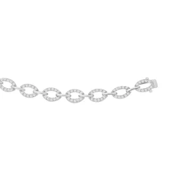 Prouds Bracelets>Sterling Silver Cubic Zirconia Link Bracelet In White