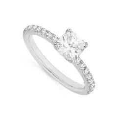 Prouds Rings>Sterling Silver Cushion Cz Band Ring In White