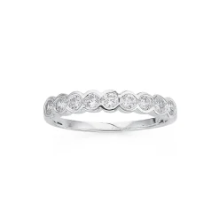 Prouds Rings>Sterling Silver Cz Anniversary Ring In White