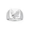 Prouds Rings>Sterling Silver Cz Eagle Signet Ring