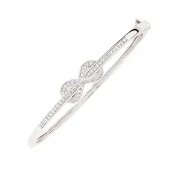 Prouds Bangles>Sterling Silver Cz Infinity Bangle In White