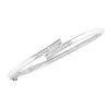 Prouds Bangles>Sterling Silver Cz Overlap Bangle In White