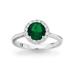 Prouds Rings>Sterling Silver Dark Green Cz Cluster Ring In Green