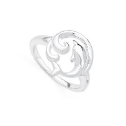 Prouds Rings>Sterling Silver Dolphin In Wave Dress Ring "Glide Through The Day With Ease, Find Your Life's Purpose & Never Lose Your Playful Spirit"
