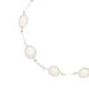 Prouds Necklaces>Sterling Silver Freshwater Pearl Twist Bar Necklace In White