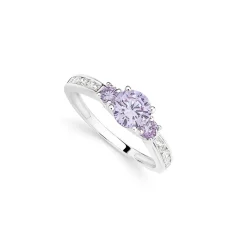 Prouds Rings>Sterling Silver Lavender Cz Dress Ring In Purple