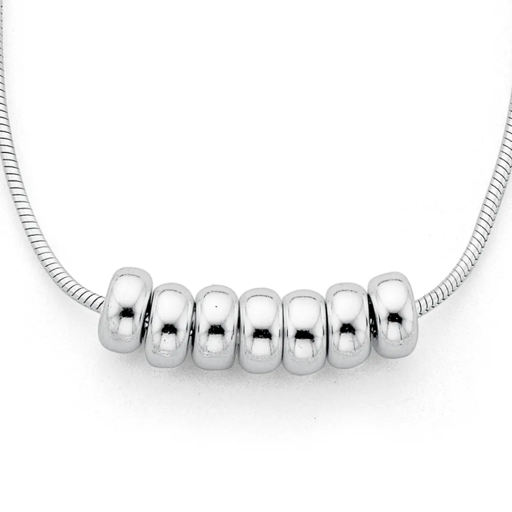 Prouds Necklaces>Sterling Silver Lucky Rings Necklet