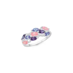 Prouds Rings>Sterling Silver Multi-Colour Marquise Cz Ring In Multi-Colour