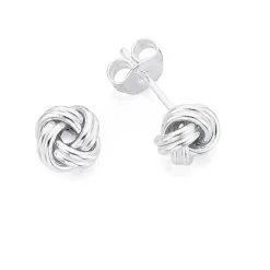 Prouds Earrings>Sterling Silver Open Knot Stud Earrings