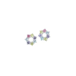 Prouds Earrings>Sterling Silver Pastels Cubic Zirconia Circle Stud Earrings "A Soft Calming Colours That Offers Style And Glamour" Approximate Measurement 8Mm In Diameter In White
