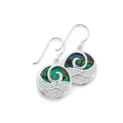Prouds Earrings>Sterling Silver Pave Cz Wave Earrings In White