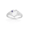 Prouds Rings>Sterling Silver Purple Cz Fancy Heart Ring