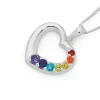 Prouds Pendants>Sterling Silver Rainbow Cubic Zirconia Heart Pendant