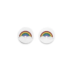 Prouds Earrings>Sterling Silver Rainbow Round Earrings